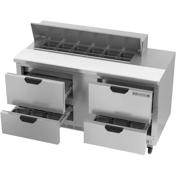 Beverage-Air Professional-Grade Sandwich Prep Table Drawers, Exterior Dimensions: WxDxH: 60"W x 31 7/8"D x 45&qu...