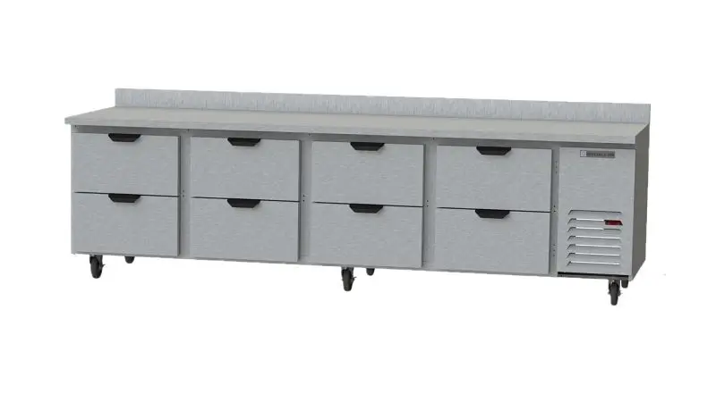 Beverage-Air Protected Worktop Refrigerators Drawers, Exterior Dimensions: WxDxH: 119"W x 34"D x 39 1/2"H C...