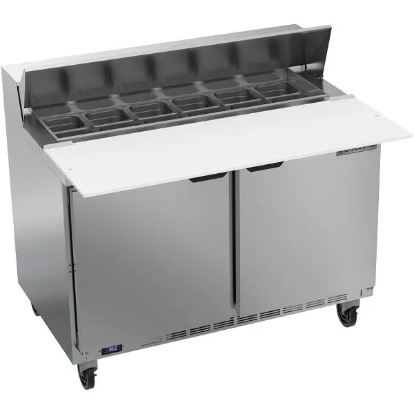 Beverage-Air Sandwich Prep Table 17” Cutting Board, Exterior Dimensions: WxDxH: 48” X 38 3/8” X 45 1/4”, 326 lbs, ...