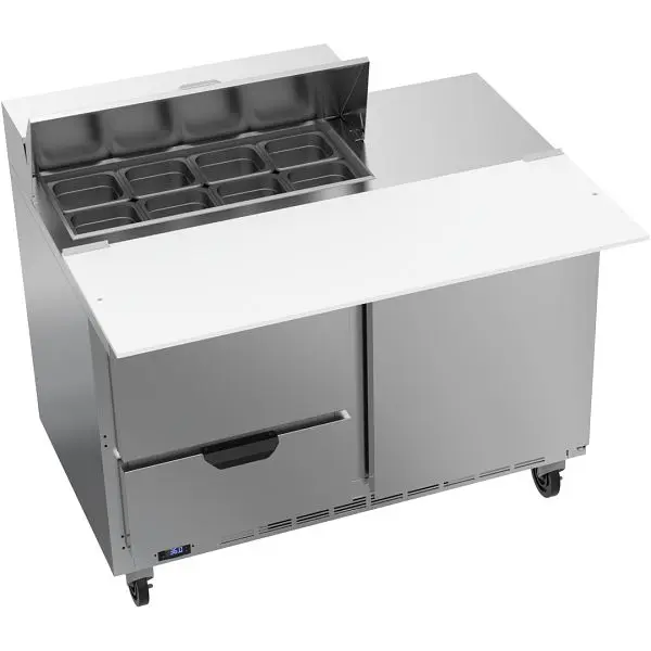 Beverage-Air Sandwich Prep Table 17” Cutting Board, Exterior Dimensions: WxDxH: 48” X 38 3/8” X 45 1/4”, 358 lbs, ...