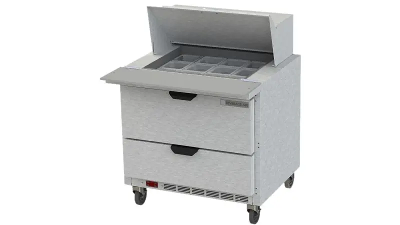 Beverage-Air Sandwich Prep Table Mega Top Drawers, Exterior Dimensions: WxDxH: 36" X 38 3/8” X 49", SPED36HC-1...