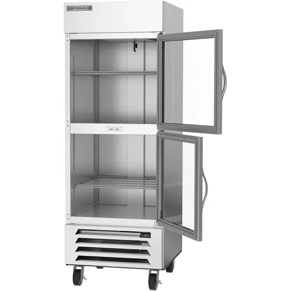 Beverage-Air Time-Tested Horizon Series Glass Door Bottom Mount Refrigerator, Exterior Dimensions: WxDxH: 30” X 33 1/2” X 84 1/4”, HBR27HC-1-HG