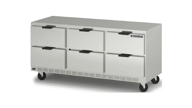 Beverage-Air Undercounter Refrigerator Drawers, Exterior Dimensions: WxDxH: 72"W x 32"D x 34 5/8"H Casters,...