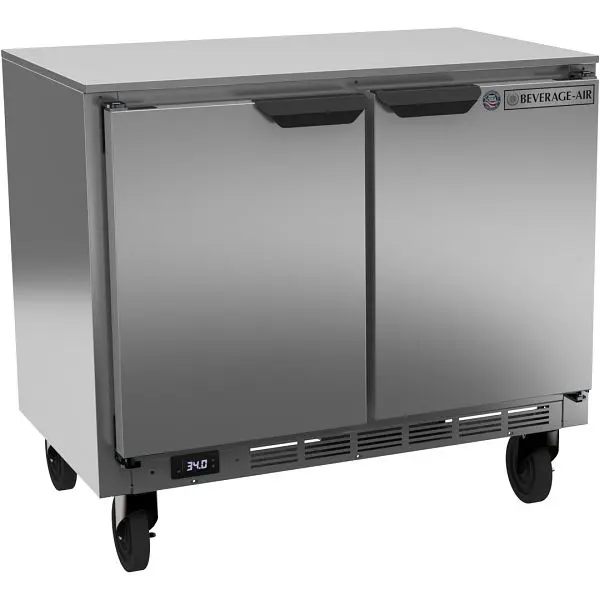 Beverage-Air Undercounter Refrigerator, Exterior Dimensions: WxDxH: 34” X 24 5/8” X 31 1/8”, UCR34HC