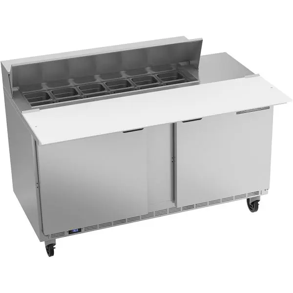 Beverage-Air Wear-Resistant Sandwich Prep Table 17” Cutting Board, Exterior Dimensions: WxDxH: 60"W x 38 3/8"D...