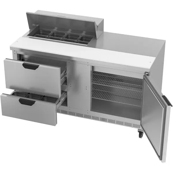Beverage-Air Wear-Resistant Sandwich Prep Table, Exterior Dimensions: WxDxH: 60"W x 32"D x 45"H, 404 lbs, S...