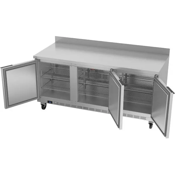 Beverage-Air Worktop Refrigerator Solid Door, Exterior Dimensions: WxDxH: 72” X 32" X 39 5/8”, WTR72AHC