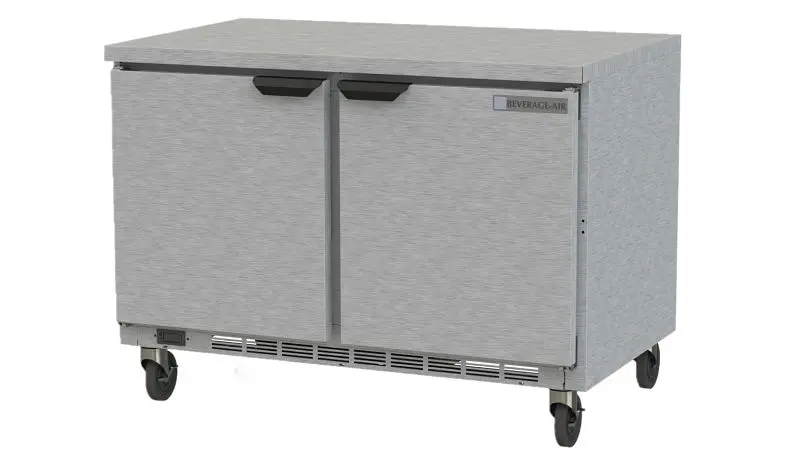 Beverage-Air Worktop Refrigerator Solid Door Flat Top, Exterior Dimensions: WxDxH: 48” X 32" X 35 5/8”, WTR48AHC-FLT
