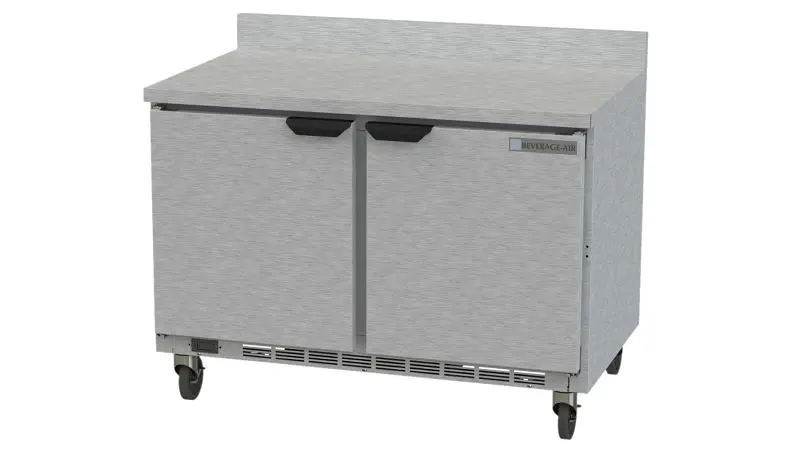 Beverage-Air Worktop Refrigerator Solid Door Foamed- Place Backsplash, Exterior Dimensions: WxDxH: 48” X 32" X 39 5...