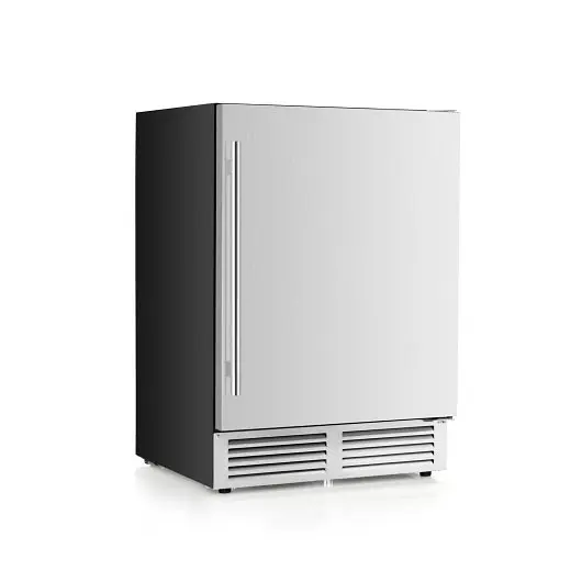 Costway CSA-Approved 24 Inches Beverage Refrigerator Removable Shelves and Adjustable Temperature, Brushed Silver, FP10383...