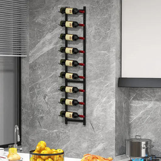 Costway Rust proof Wall Mounted Wine Rack 9 Flasks, L, JV10902-9