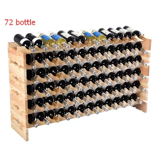 Costway Wooden Bottle Rack Wine Presentation Shelves 72 Bottles, HW51130