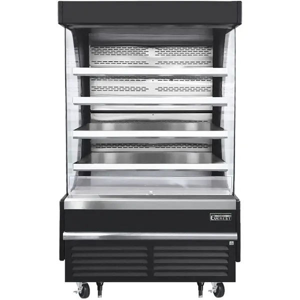 Everest Advanced Refrigeration Vertical Open Air Merchandiser, 48" Length, 28 3/8" Depth, 78" Height - Blac...