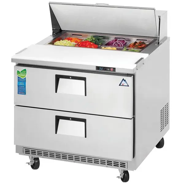 Everest Custom Refrigeration 1 Section 2 Drawer Sandwich Prep Table, 35 1/2", EPBNSR2-D2 Everest Refrigeration