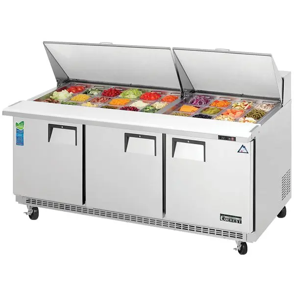 Everest Environmentally-Safe Refrigeration 2 Door Sandwich Prep Table, 71 1/2" (Mega Top), EPBR3 Everest Refrigeration