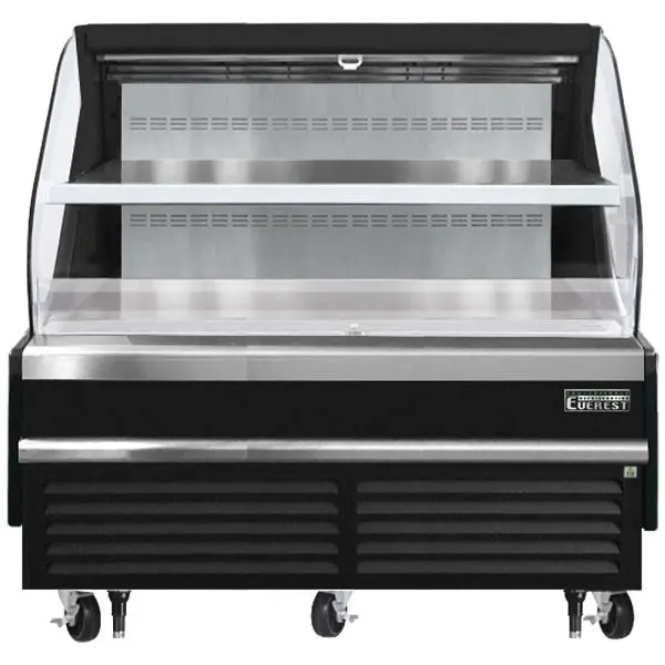 Everest Fast Refrigeration Horizontal Open Air Merchandiser, 73 1/4" Length, 34 1/4" Depth, 46" Height - Bl...