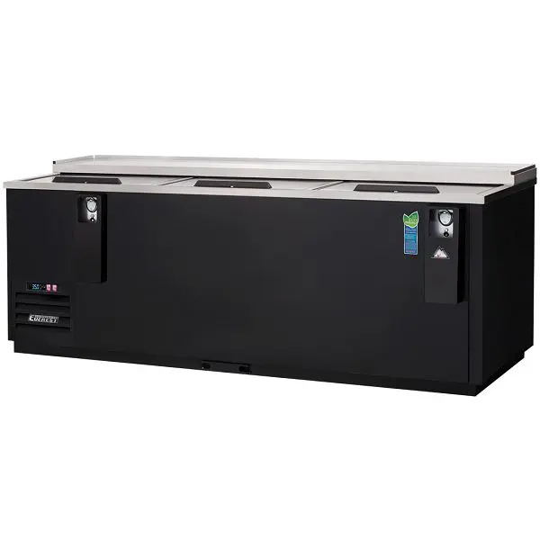 Everest Multi-Purpose Refrigeration 3 Lid Horizontal Bottle Cooler, 95" - Jet Black Exterior, EBC95 Everest Refrigera...