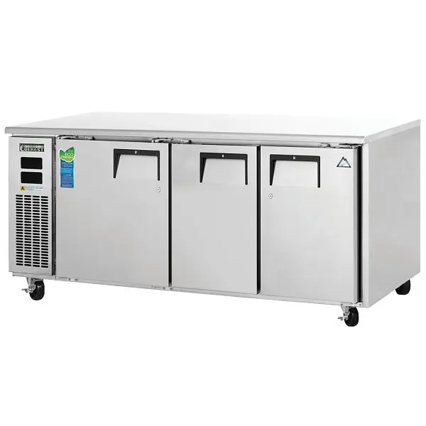 Everest Non-Toxic Refrigeration 3 Door Undercounter 2/3 Refrigerator & 1/3Fzr Dual Temp, 71 1/2", ETRF3 Everest R...