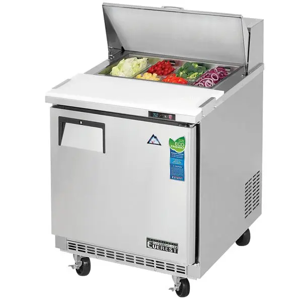 Everest Professional Refrigeration 1 Door Sandwich Prep Table support mounted, 27 1/2", EPBNR1 Everest Refrigeration