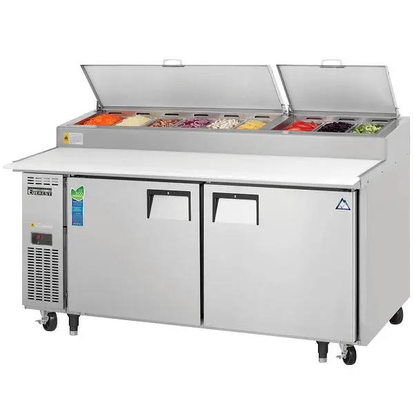 Everest Rapid Refrigeration 2 Door Pizza Prep Table, 71 1/2", EPPR2 Everest Refrigeration