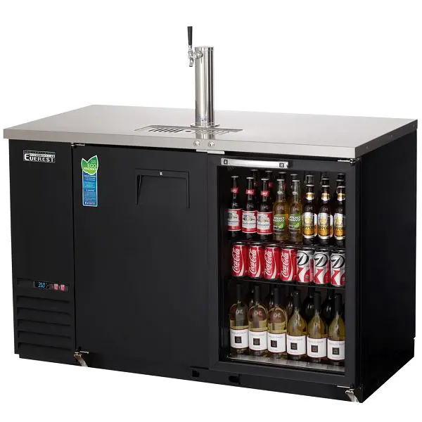 Everest Refrigeration 2 Door (1 glass) Back Bar & Beer Dispenser, 58" Length, 24" Depth (One 1-Faucet Tower)...