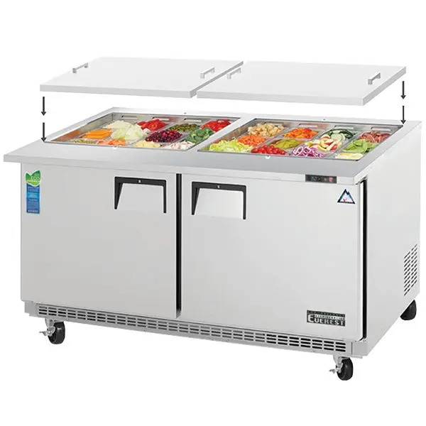 Everest Refrigeration 2 Door Open Top Prep Table, 59 1/2" (Mega Top), EOTPW2