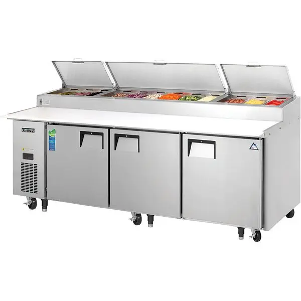 Everest Refrigeration 3 Door Pizza Prep Table, 93", EPPR3