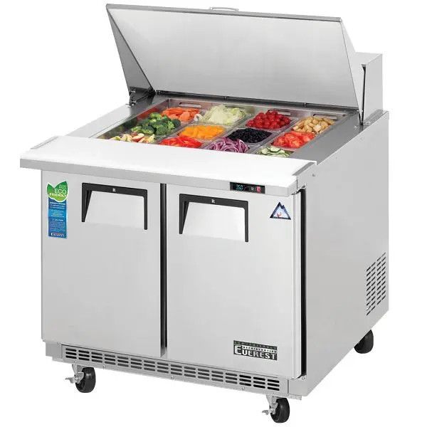 Everest Refrigeration 2 Door Sandwich Prep Table, 35 1/2" (Mega Top), EPBSR2