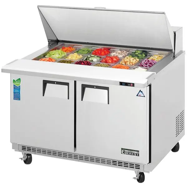 Everest Refrigeration 2 Door Sandwich Prep Table, 47 1/2" (Mega Top), EPBR2