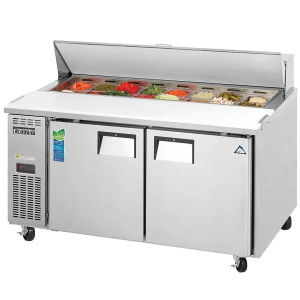 Everest Refrigeration 2 Door Sandwich Prep Table side mounted, 59 1/2", EPWR2