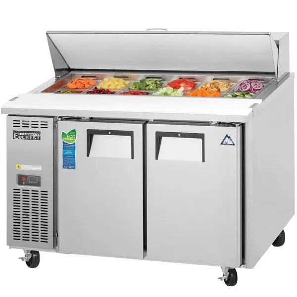 Everest Refrigeration 2 Door Sandwich Prep Table 47 1/2" Length, 24" Depth, EPR2-24