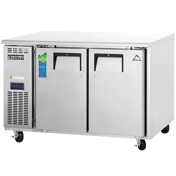Everest Refrigeration 2 Door Undercounter Refrigerator side mounted, 47 1/2", ETR2