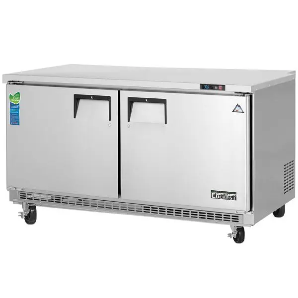 Everest Refrigeration 2 Door Undercounter Refrigerator support mounted, 59 1/2", ETBWR2