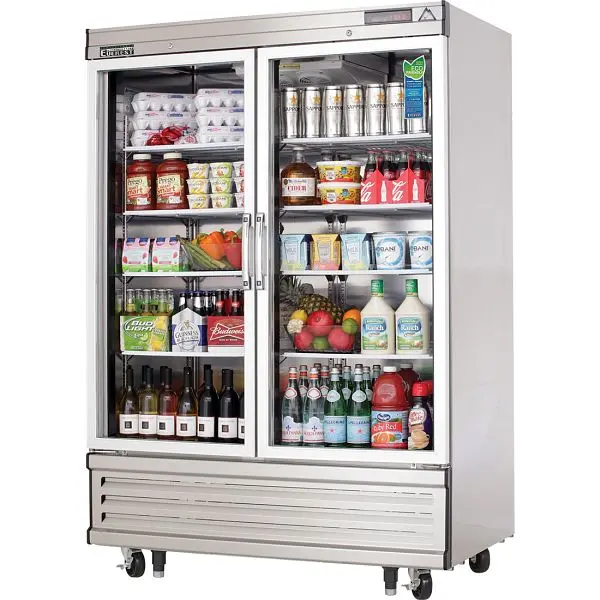 Everest Refrigeration 2 Glass Door Refrigerator, 54 1/4", EBGR2