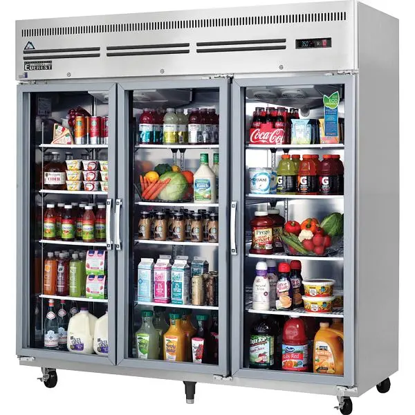 Everest Refrigeration 3 Glass Door (Swing) Refrigerator, 75", ESGR3A