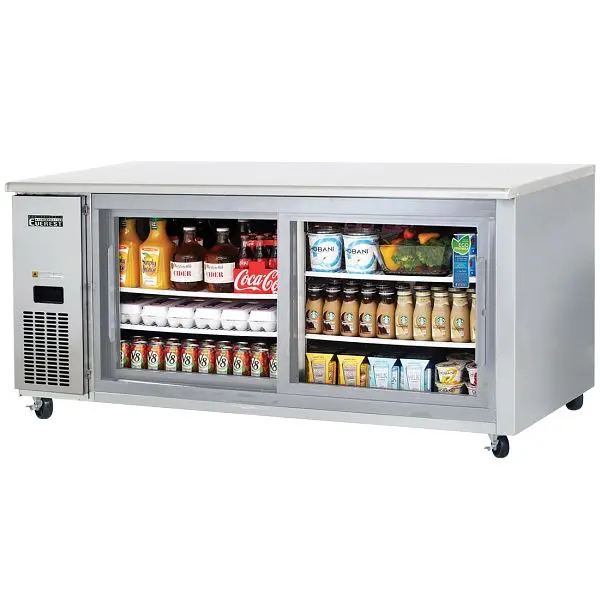 Everest Refrigeration 2 Glass Door Undercounter Refrigerator (Sliding), 71 1/2", ETGWR2