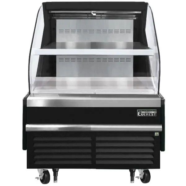 Everest Refrigeration Horizontal Open Air Merchandiser, 37 1/4" Length, 34 1/4" Depth, 46" Height - Onyx Ex...