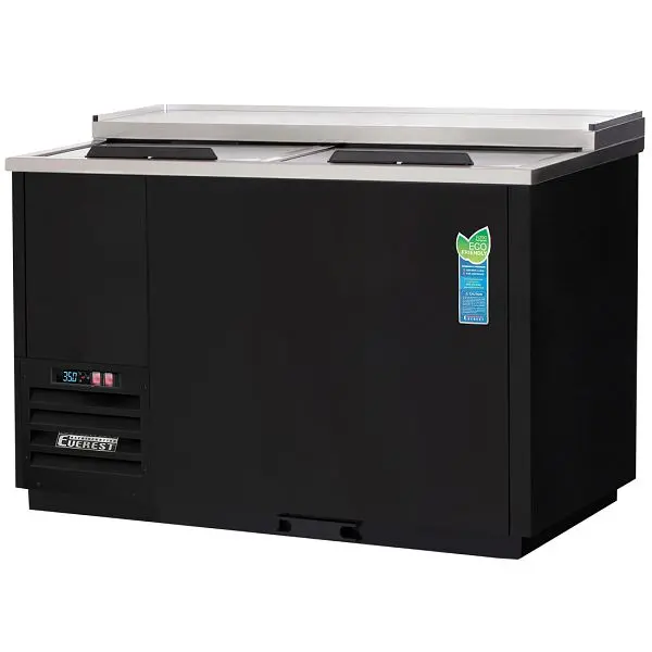 Everest Refrigeration 2 Lid Chiller, 50" - Carbon Black Exterior, EGC50