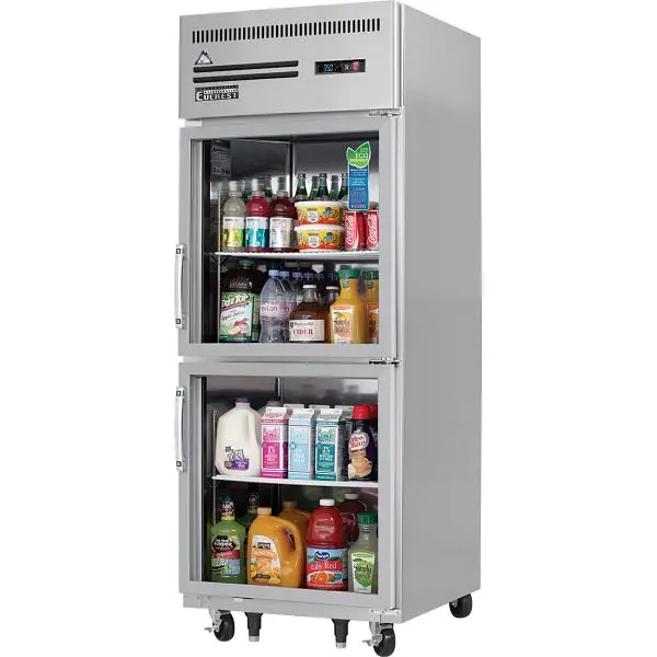 Everest Refrigeration 1 Section Half Glass Door Refrigerator, 29 1/4", ESGRH2