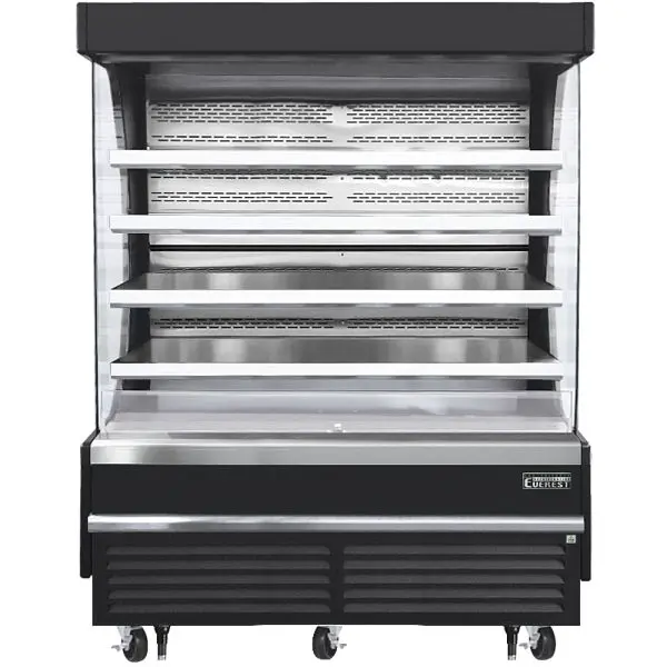 Everest Refrigeration Vertical Open Air Merchandiser, 73 1/4" Length, 34 1/4" Depth, 78" Height - Black Ext...