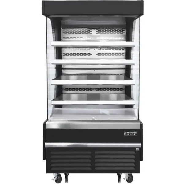 Everest Refrigeration Vertical Open Air Merchandiser, 37 1/4" Length, 28 3/8" Depth, 78" Height - Ebony Ext...