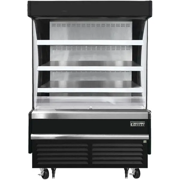 Everest Refrigeration Vertical Open Air Merchandiser, 48" Length, 28 3/8" Depth, 60 1/8" Height - Ebony Ext...