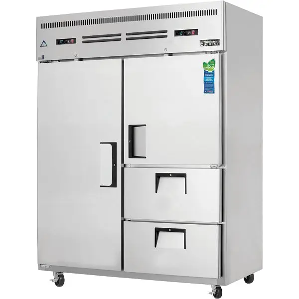Everest Refrigeration 2 Wide Section - 1 Full Door, 1 Half Door & 2 Drawer, 3/4 Refrigerator, ESWQ2D2