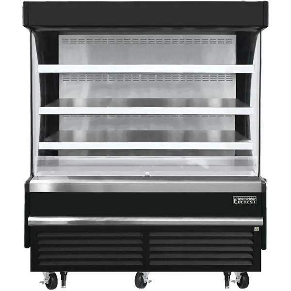 Everest Safety Refrigeration Vertical Open Air Merchandiser, 60" Length, 28 3/8" Depth, 60 1/8" Height - Bl...