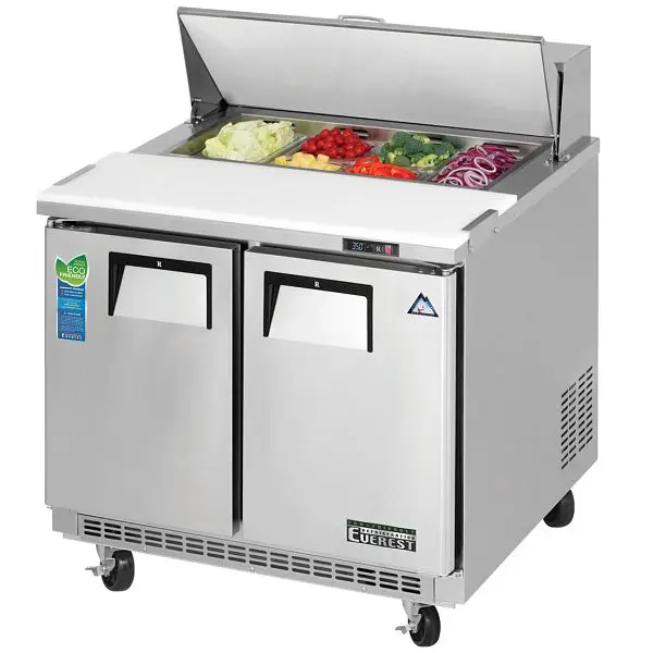 Everest Superior Refrigeration 2 Door Sandwich Prep Table support mounted, 35 1/2", EPBNSR2 Everest Refrigeration