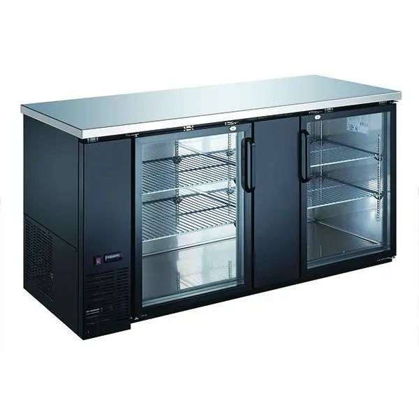 U-Star Back Bar Cooler 28" Depth - Glass Door, 69" Wide, USBB-6928G