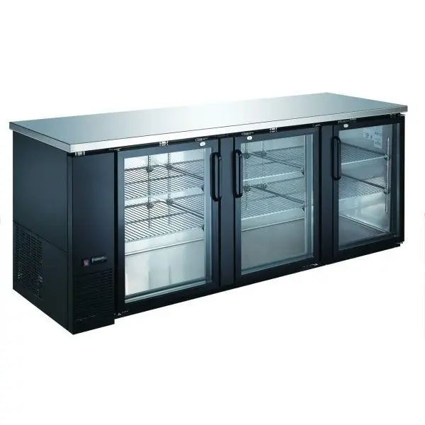 U-Star Low-VOC Back Bar Cooler 28" Depth - Glass Door, 90" Wide, USBB-9028G