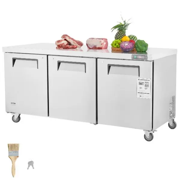 VEVOR Biodegradable 72" Commercial Refrigerator Sandwich & Salad Prep Table 20 Cu. Ft Fridge, FLWSLZGZT20CUTCS6V1