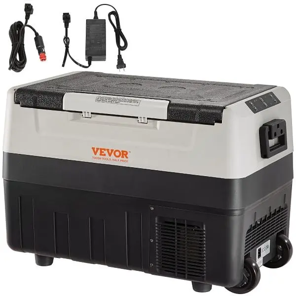 VEVOR Car Refrigerator, 12 Volt Car Refrigerator Fridge, 58 QT/55 L Dual Zone Travel-friendly Freezer, GLBXXCZBXS55L18YTV1