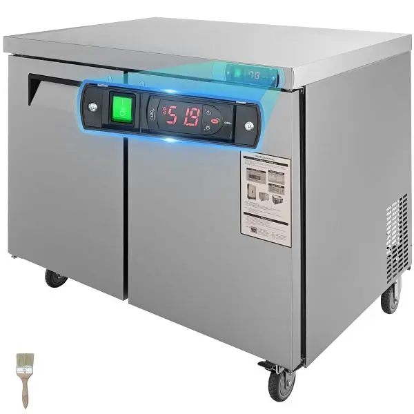 VEVOR Commercial Refrigerator, 48" Worktop Undercounter Refrigerator, FLWSLZGZT129CSXB6V1